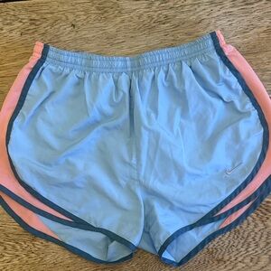 Nike Women's Blue and Pink Athletic Shorts